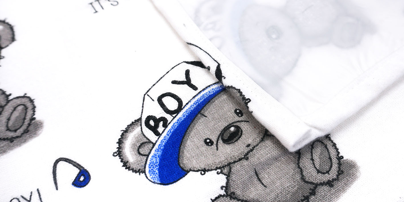 Pieluchocerata flanelowa misie boy białe